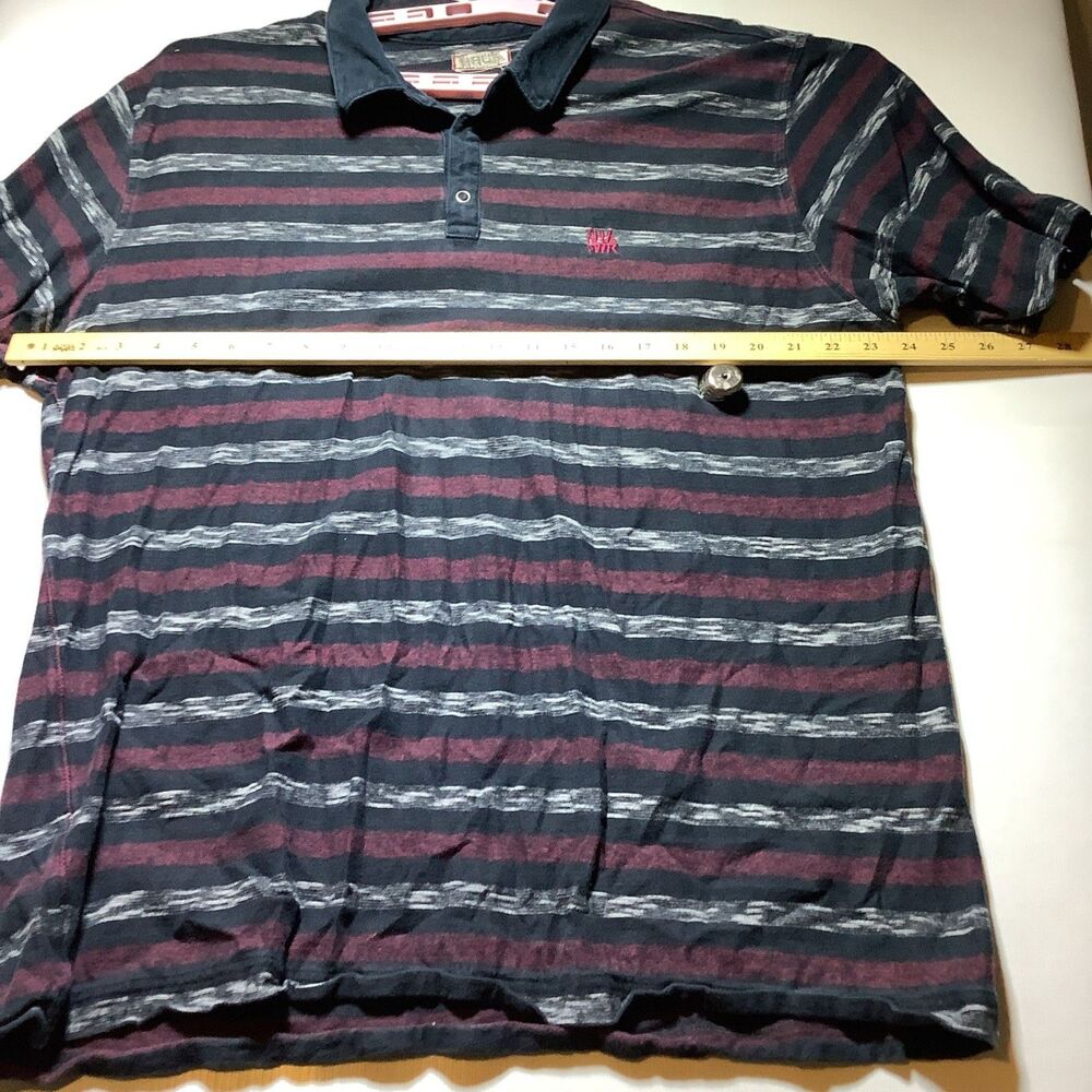 Tony Hawk Polo Shirt Mens Size 2XL Casual Black Striped Short Sleeve